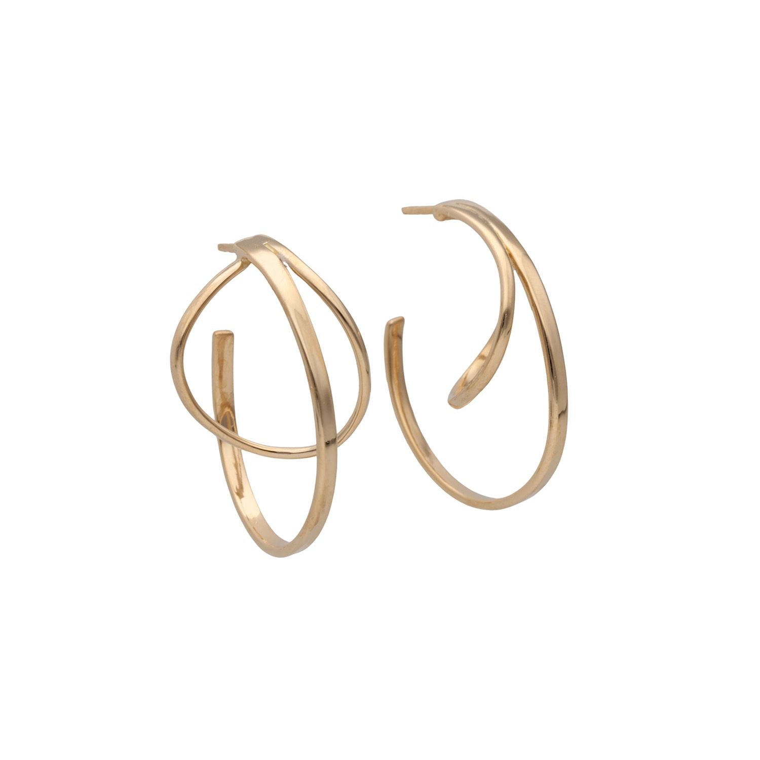 STORMSKÄRS MAJA FEST 18K gold post earrings with overlapping curved hoops.