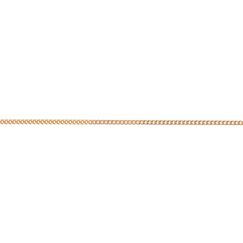 Rose gold 18K pansarkedja chain necklace with lobster clasp laid flat on a white background.