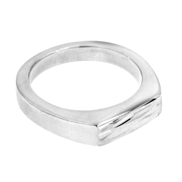 ALANDICA ring i 925 sterlingsilver bred ca 4 mm med bredt rektangulärt band