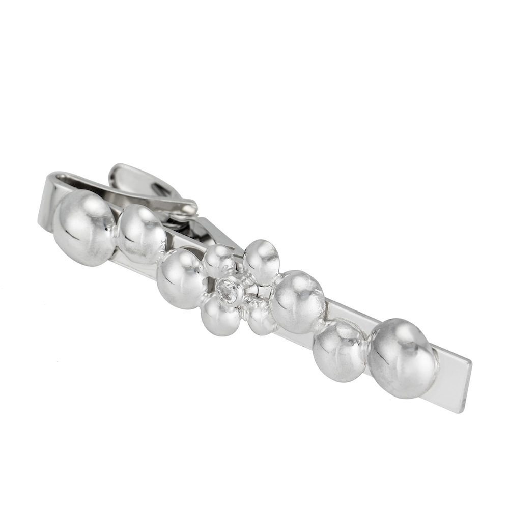 CELEBRATE slipsklämma i 925 sterling silver med infattade kubiska zirkoner och blanka ytor