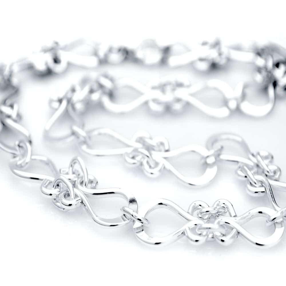 FOLKLORE halsband i 925 sterling silver nickelfritt med stilrena ornamentlänkar