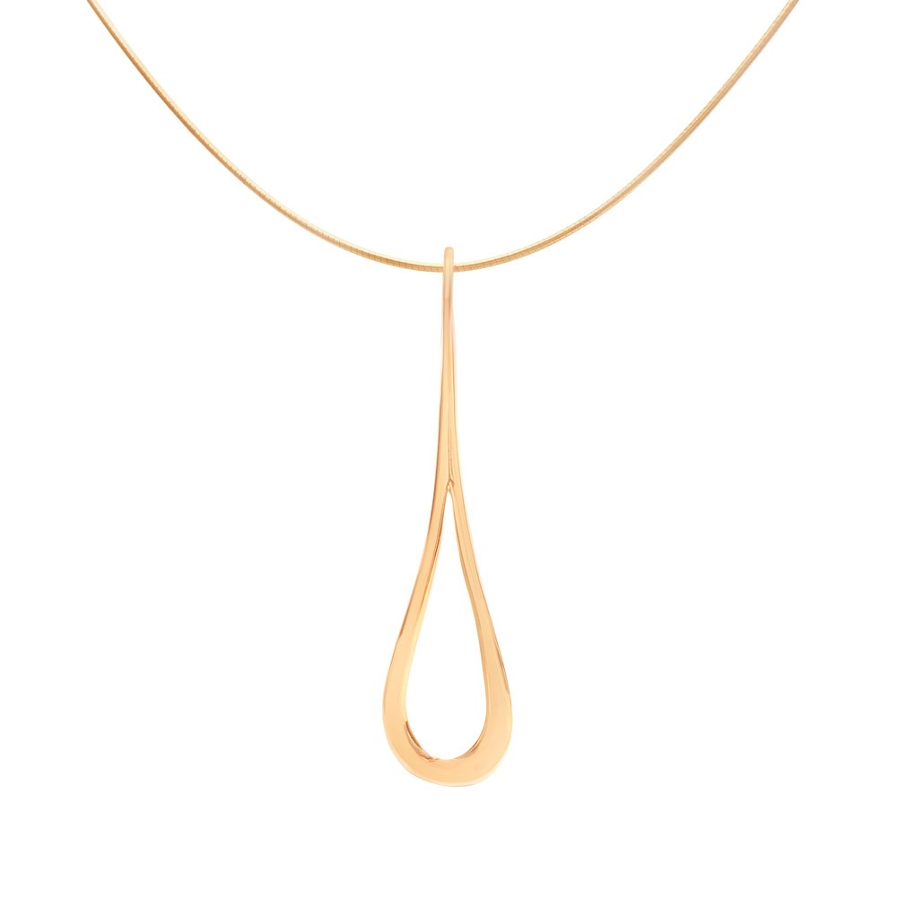 FLOW 18K gold teardrop pendant on a delicate chain