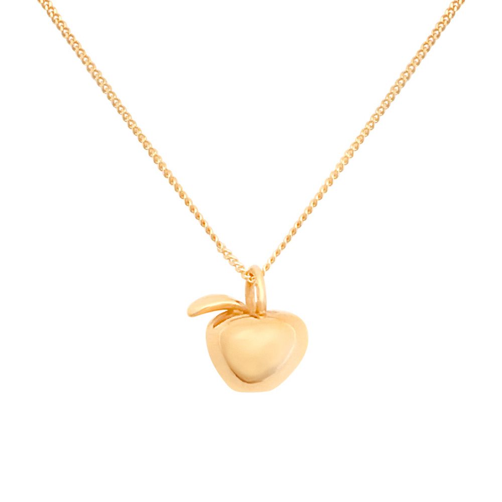 LJUVLIG 18K halsband med guldäpple hänge på tunn kedja