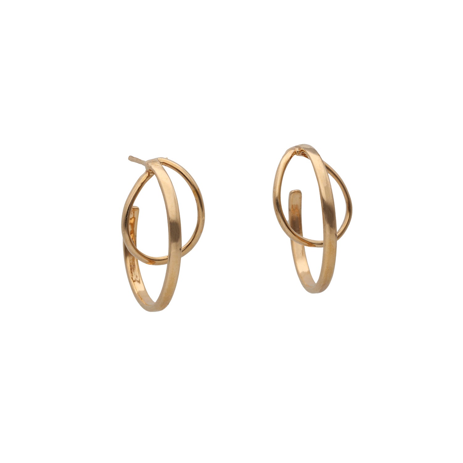 18K guld stora hoops med sammanflätade hjärtan design
