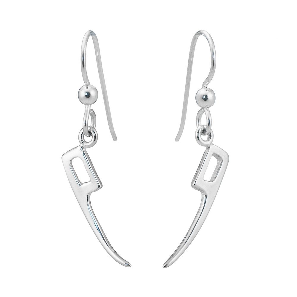 925 sterlingsilver nätsticka örhängen med krok och lång böjd pendel