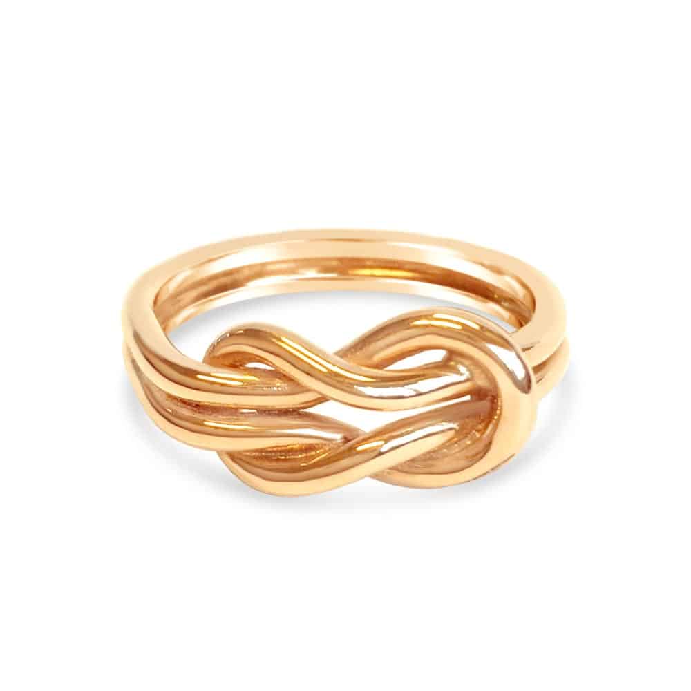 RÅBANDSKNOP ROBUST 18K guldring med vävt knotmotiv