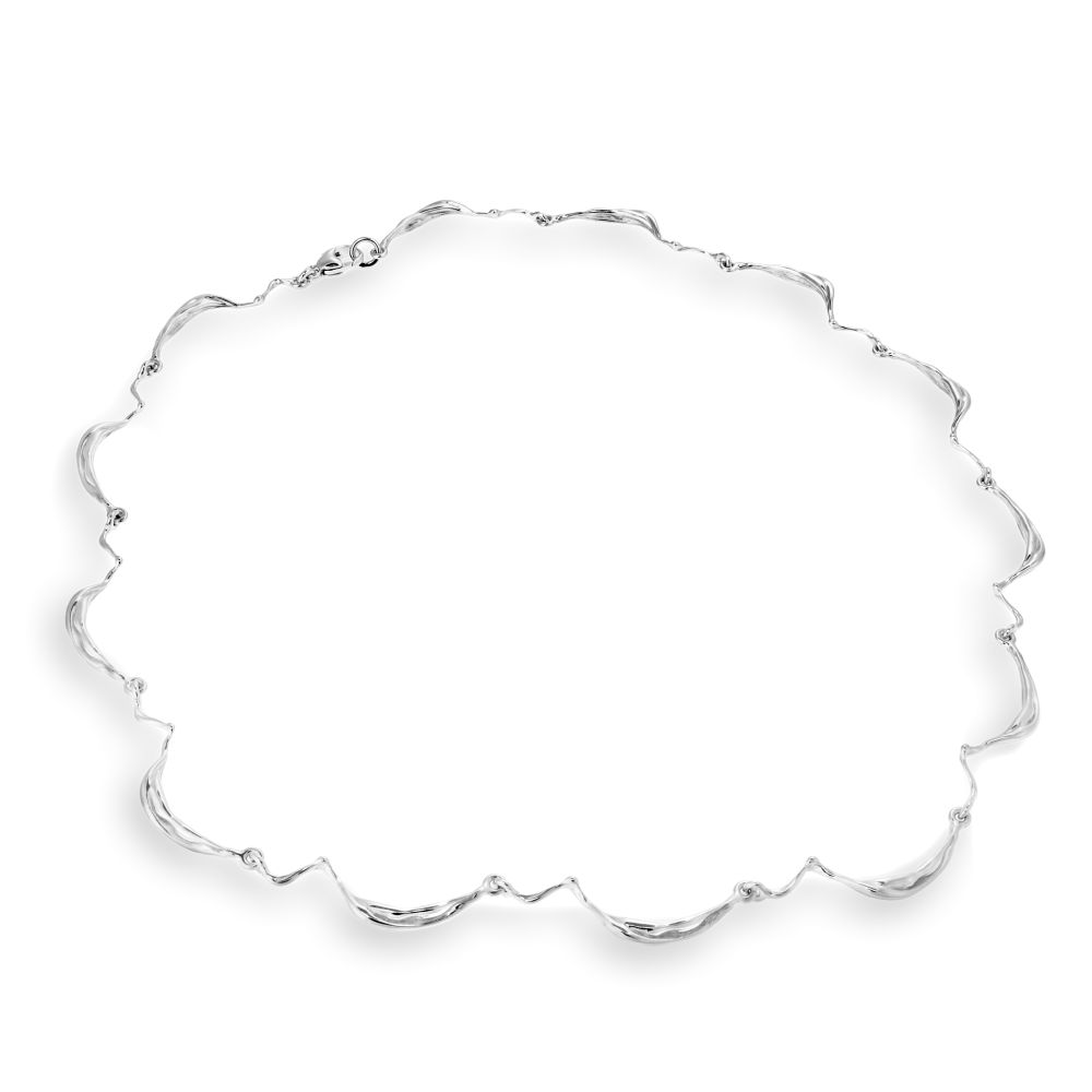 SVALL collier i 925 sterling silver med mjuka vågformade länkar i en cirkel