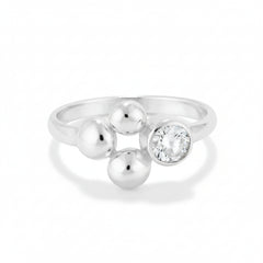 CELEBRATE ring i sterlingsilver med tre bubblor och en infattad kubisk zirkon