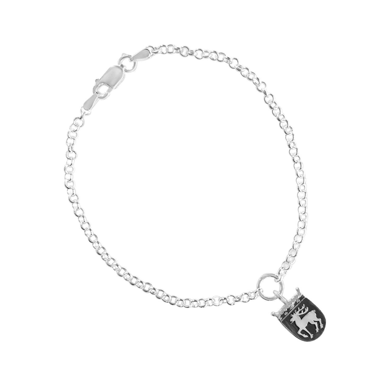 Åland emblem bracelet in 925 sterling silver with elk shield charm