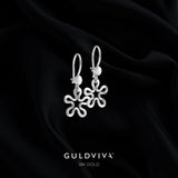 BLOMMAN™ 18K vitguld örhängen på krok - Guldviva Jewellery
