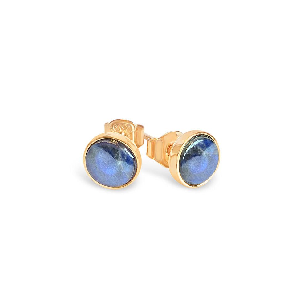 BASIC SPEKTROLIT 18K örhängen på stift - Guldviva Jewellery