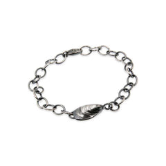 BLÅMUSSLA ROBUST armband in sterling silver with a shell shaped pendant on a linked chain