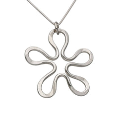 BLOMMAN XL halsband i sterlingsilver på 50 cm ormkedja