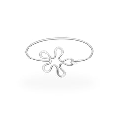 BLOMMAN armring in sterling silver featuring a flower motif on a slim circular band.