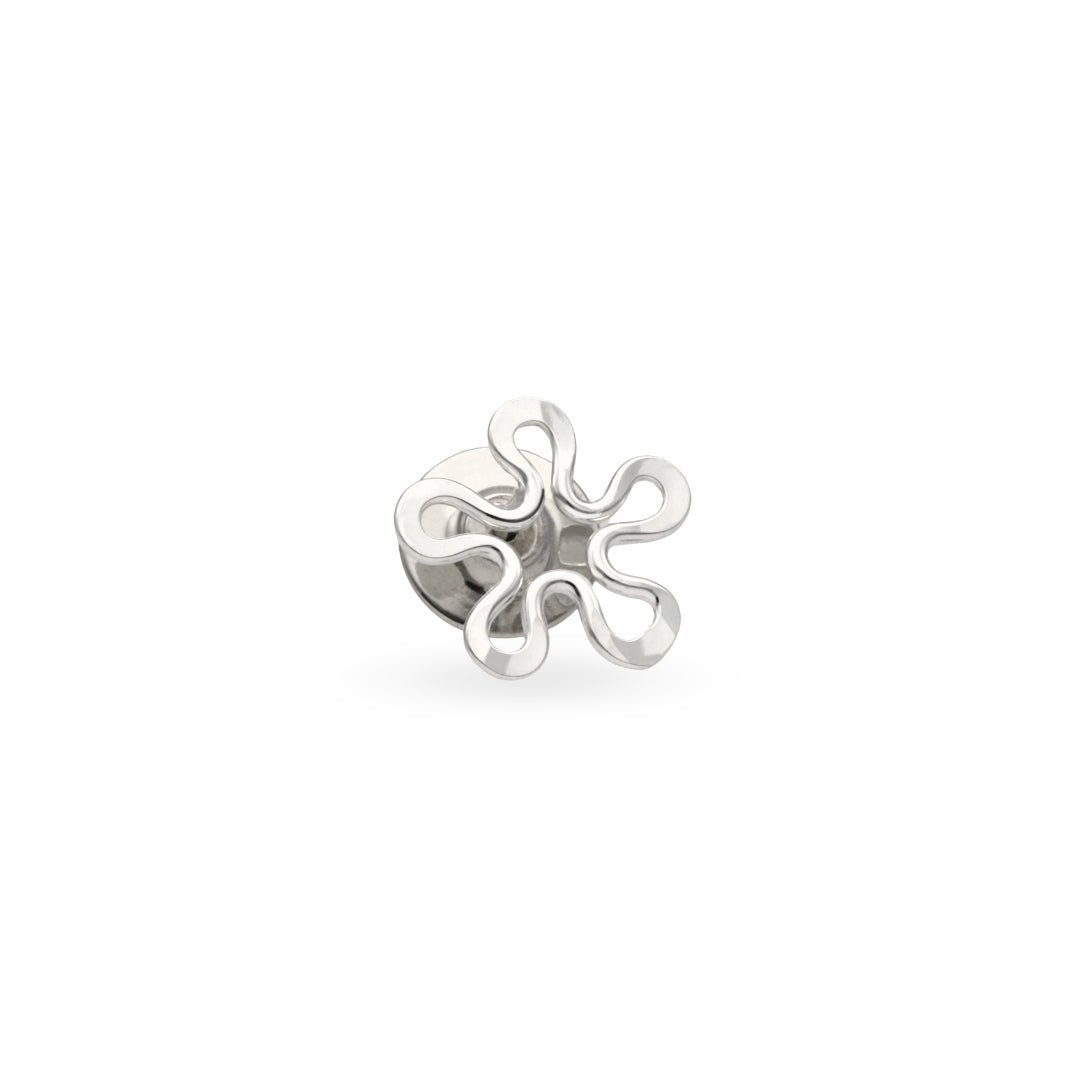 BLOMMAN pin brosch i 925 sterlingsilver med blomformad design cirka 16 mm i diameter