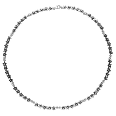 925 sterling silver forget-me-not floral necklace with small flowers linked all around the chain