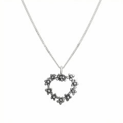 925 sterling silver halsband med hjärta form av förgät mig ej blommor