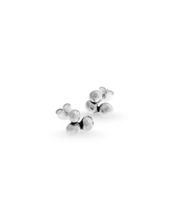 HAVTORN cluster ball stud earrings in 925 sterling silver on white background
