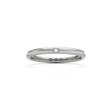 RING halvrund 2 mm i 18K vitguld med 1 diamant - Guldviva Jewellery