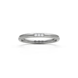 RING halvrund 2 mm i 18K vitguld med 3 diamanter - Guldviva Jewellery