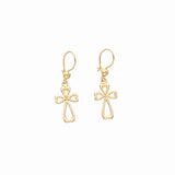 KORSHJÄRTA 18K örhängen på krok - Guldviva Jewellery