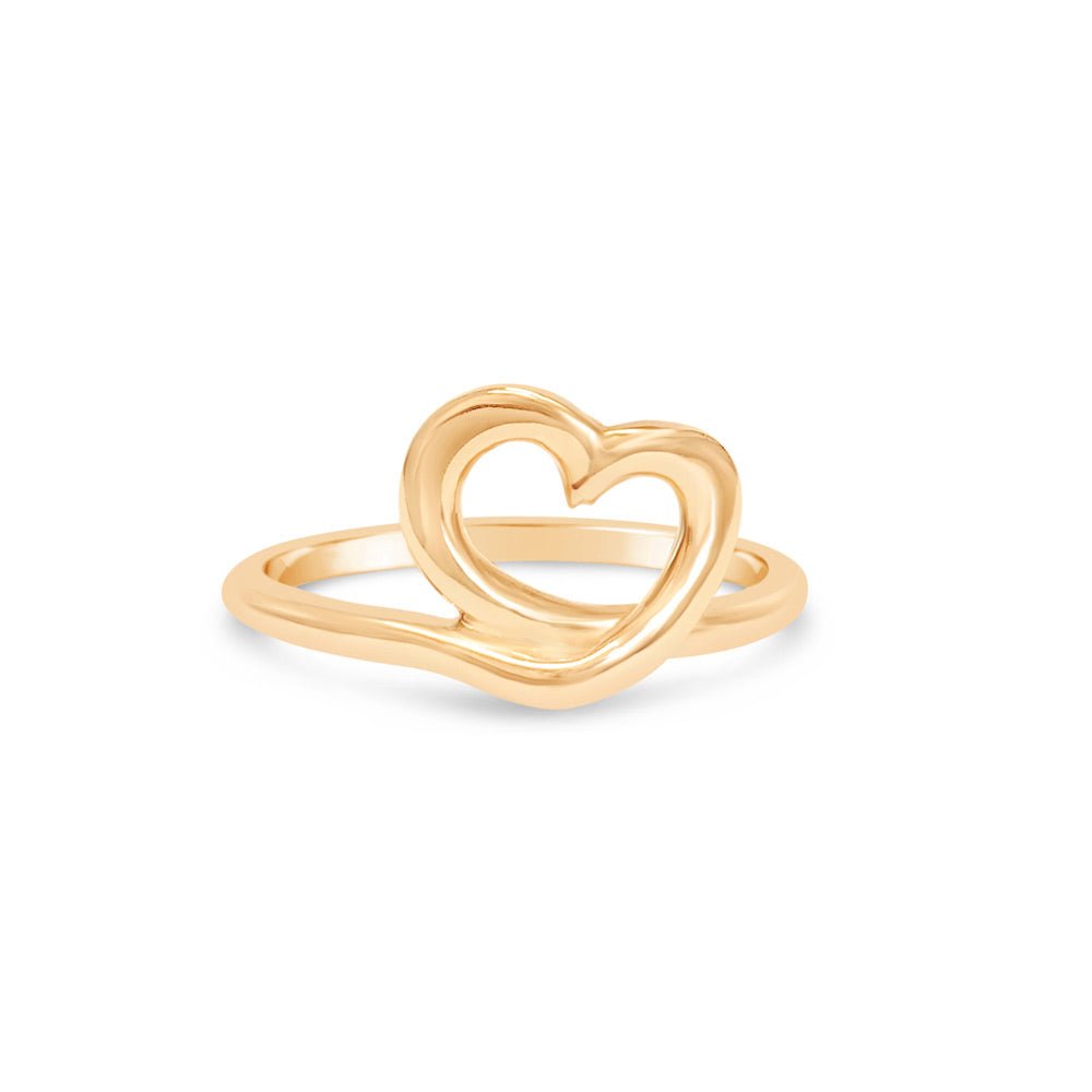18K guld ring i öppen hjärtform