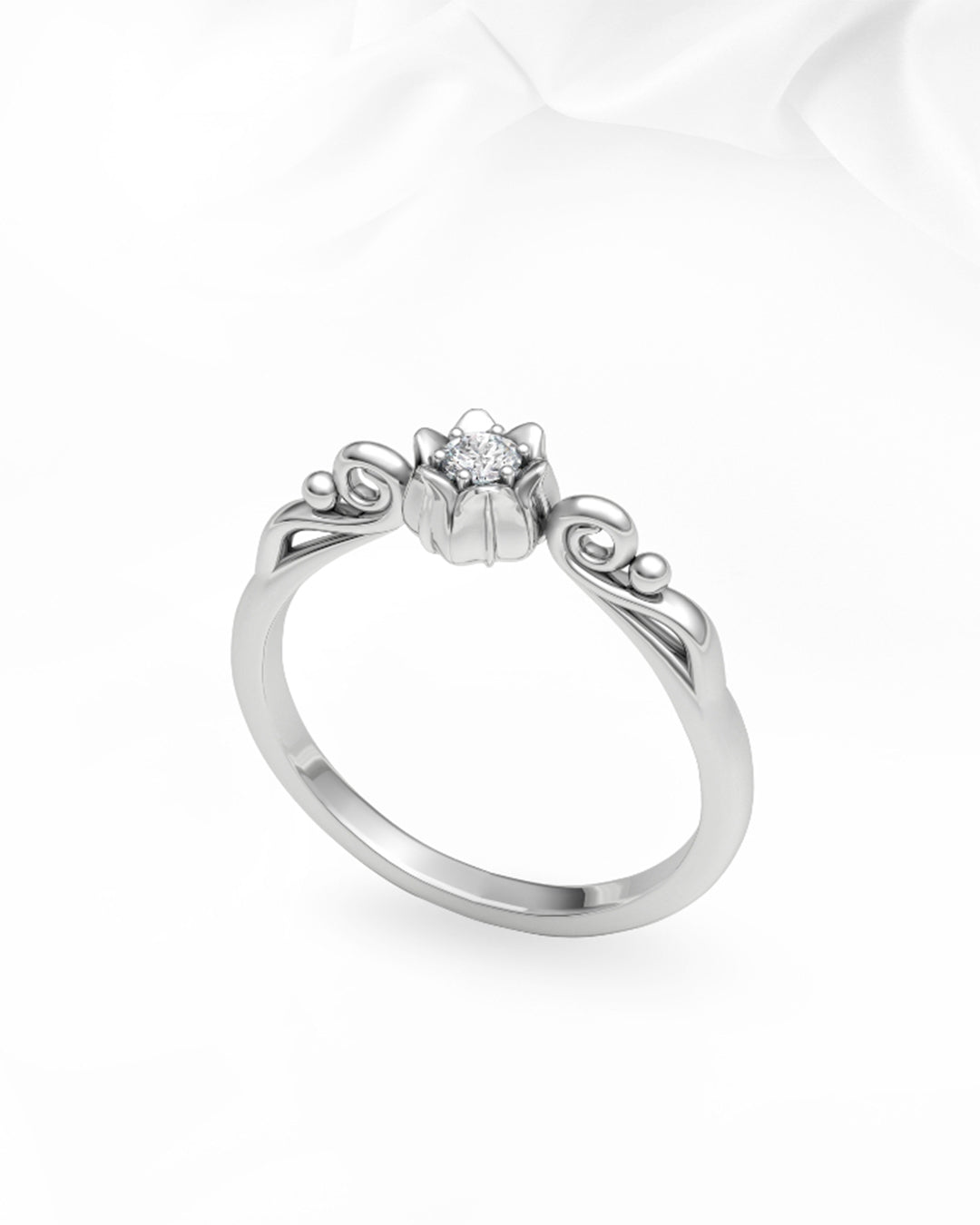 LILY OF LOVE 18K white gold ring