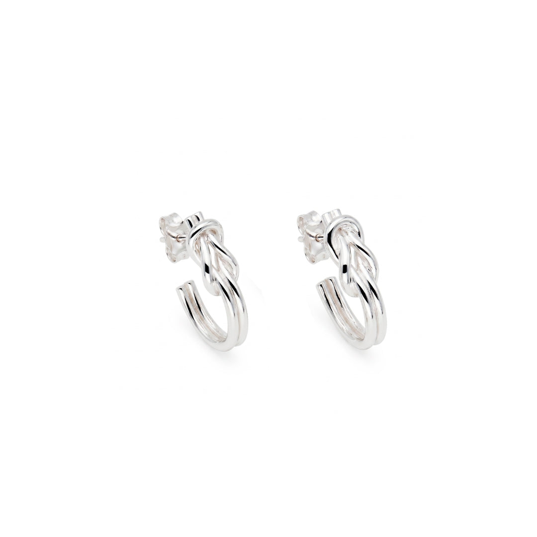 Råbandsknop knot design sterling silver stud earrings on posts