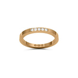 RING Rektangulär 2 mm i 18k med 5 diamanter - Guldviva Jewellery