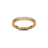 RING Rektangulär 2 mm i 18k med 7 diamanter - Guldviva Jewellery