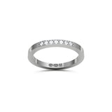 RING rektangulär 2 mm i 18K vitguld med 7 diamanter - Guldviva Jewellery