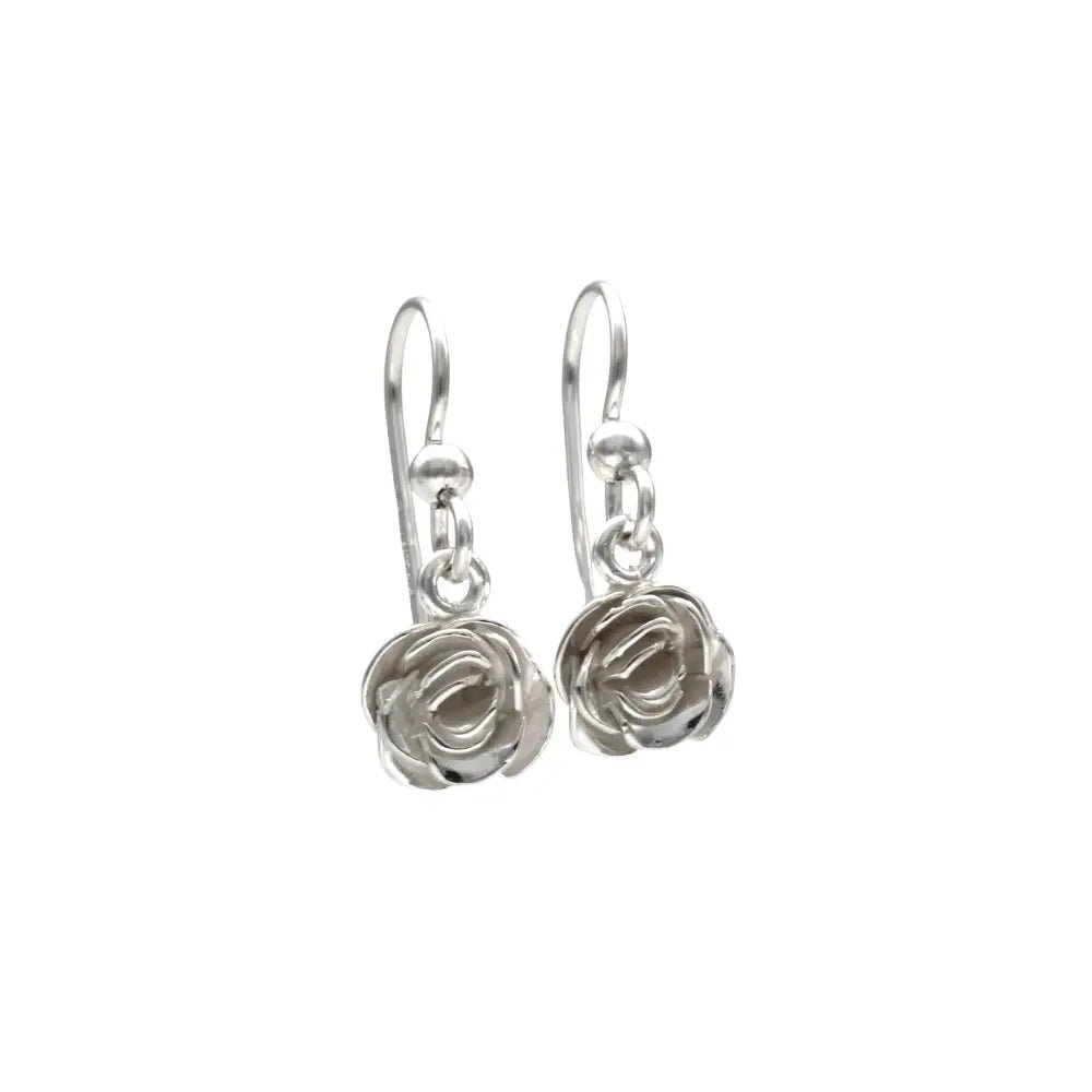 Rosformade örhängen i 925 sterlingsilver med krok, nickelfri