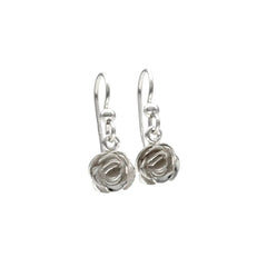 Rosformade örhängen i 925 sterlingsilver med krok, nickelfri