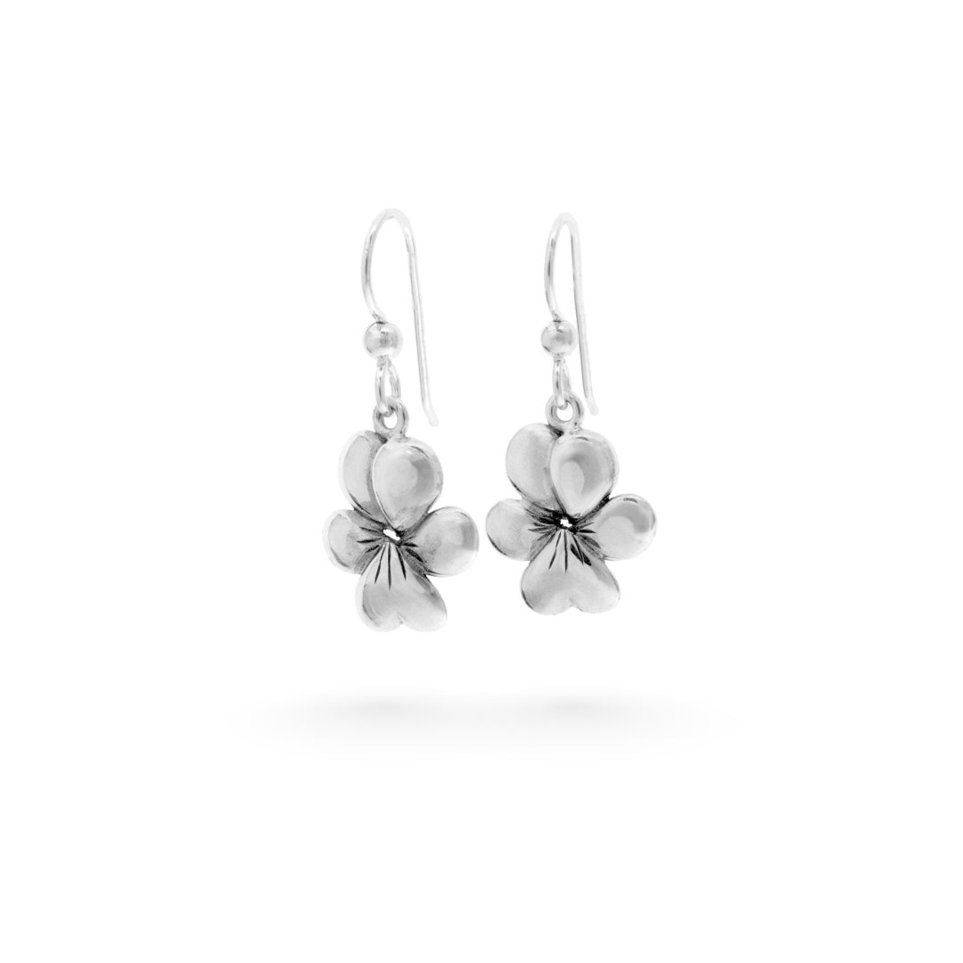 VIOL örhängen på krok i 925 sterlingsilver med vacker viol och antikbehandlade detaljer