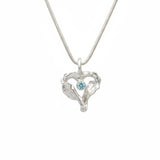 THE SEA HEART Necklace with Aquamarine