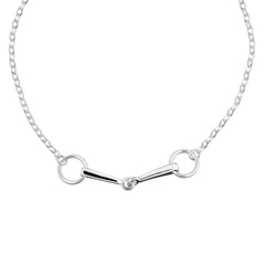 BETSEL halsband i 925 sterling silver med enkel kedja och två böjda stavar som möts i mitten