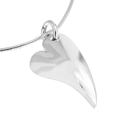 AMARE halsband med spegelblankt hjärthänge i 925 sterlingsilver på ormkedja