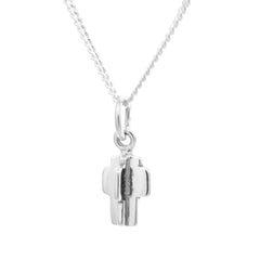NELLO KORS halsband i 925 sterling silver med ett litet fyrsidigt kors på kedja