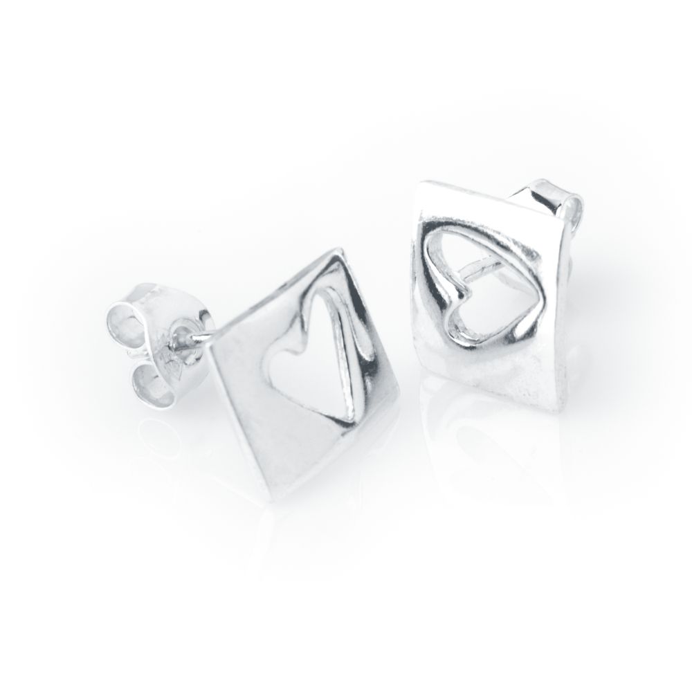 HEART örhängen på stift - Guldviva Jewellery