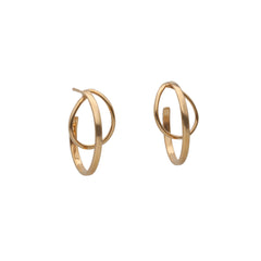 18K guld stora hoops med sammanflätade hjärtan design
