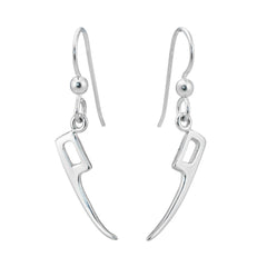925 sterlingsilver nätsticka örhängen med krok och lång böjd pendel