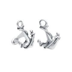 Manschettknappar i sterlingsilver formade som ankare med repdetaljer
