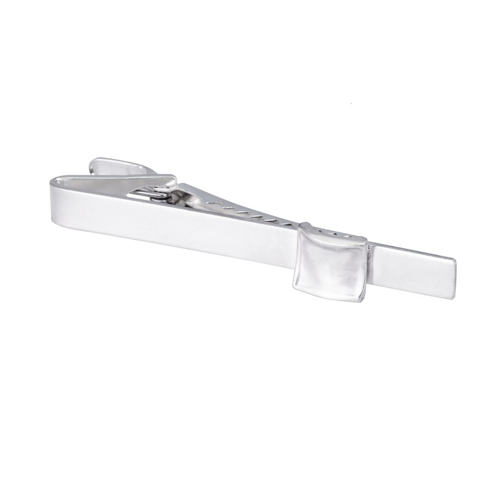 Pyrus slipsklämma i solid silver med rundade kanter och spegelblank yta
