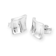 PYRUS örhängen i 925 sterlingsilver med solid böjd platta och rundade kanter