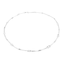 RÅBANDSKNOP collier in sterling silver with knotted links laid in a circle