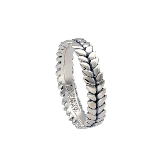 RÅG ring i 925 sterlingsilver med bredt räfflat band