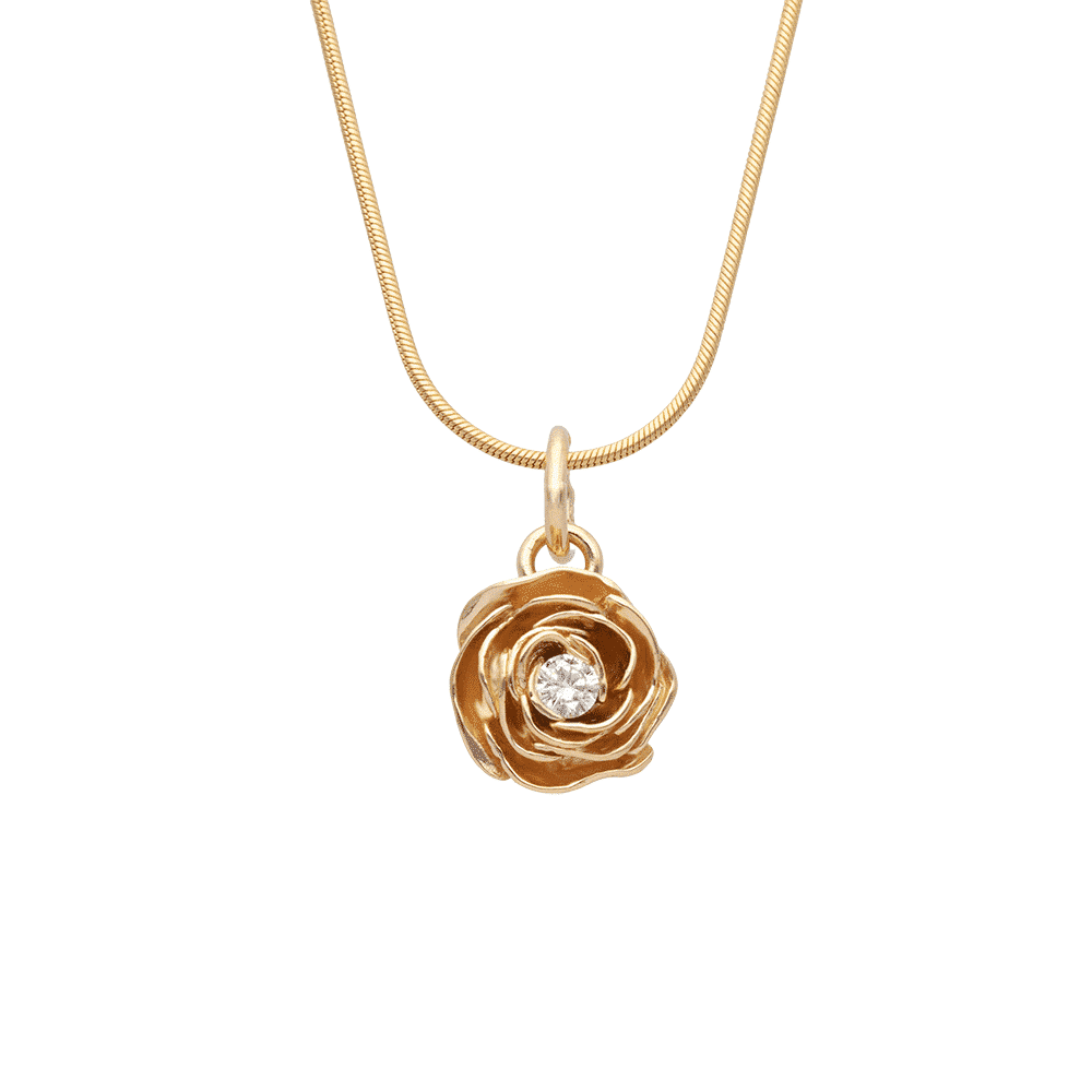 ROS 18K halsband med diamant - Guldviva Jewellery
