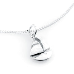 Tiny SEGELBÅT sailing boat pendant in silver on a delicate chain