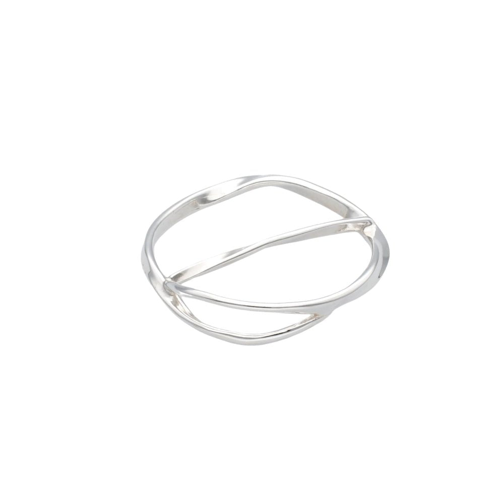 925 sterling silver scarfring with two intertwined curved bands