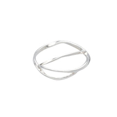 925 sterling silver scarfring with two intertwined curved bands
